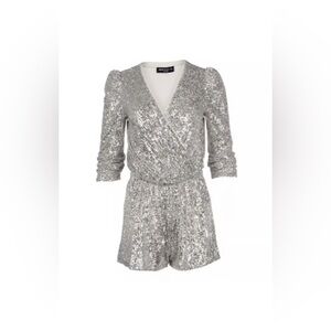 Generation Love Allegra Sequin Romper - Argento- Size L